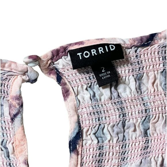 Torrid Rayon Twill Smocked Tiered Tank, Size 2X - Picture 5 of 7